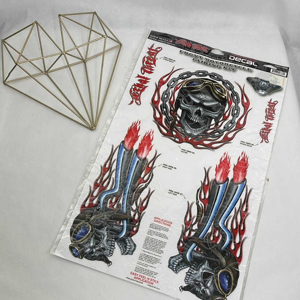 Front Motorcycle Fairing Kit Red Skull Fairing Kit  Large Decal Kit NWT